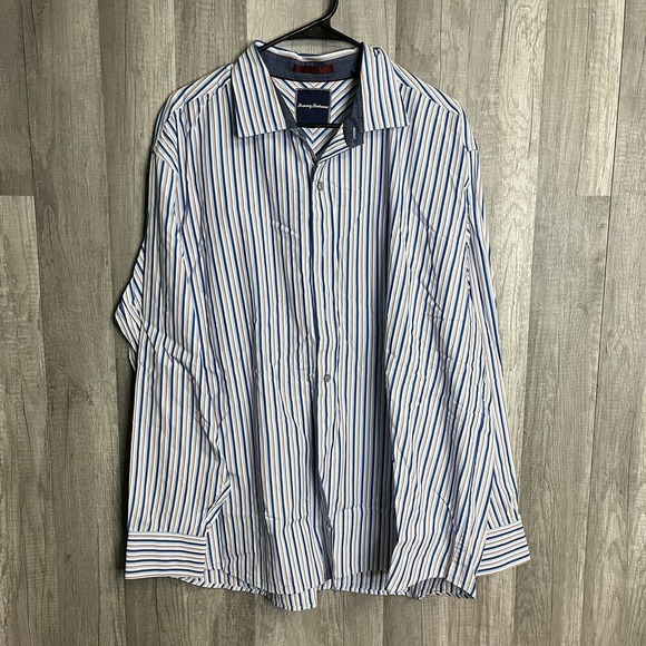 Tommy Bahama Mens Multi Color Stripe Long Sleeve Shirt XXL 2XL 100 % Cotton - Picture 1 of 6